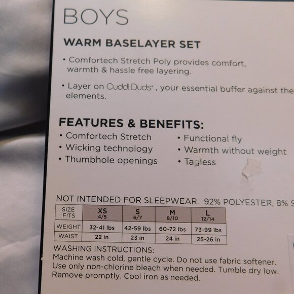 Cuddl Duds Teenage Mutant Ninja Turtles Mutant Mayhem Baselayer Set Large - Picture 3 of 4